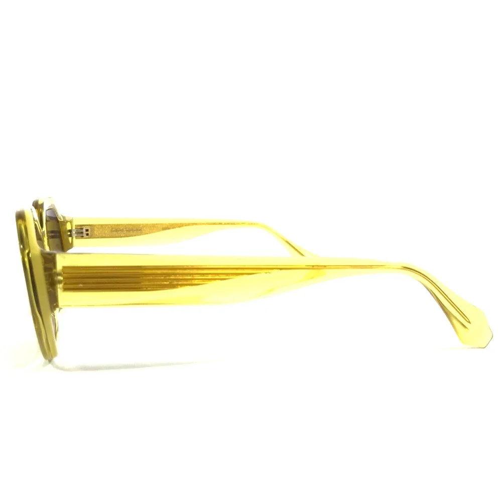 Gigi Studios Sunglasses CITRUS 6944/7 Yellow Geometric Frames with Brown Lenses